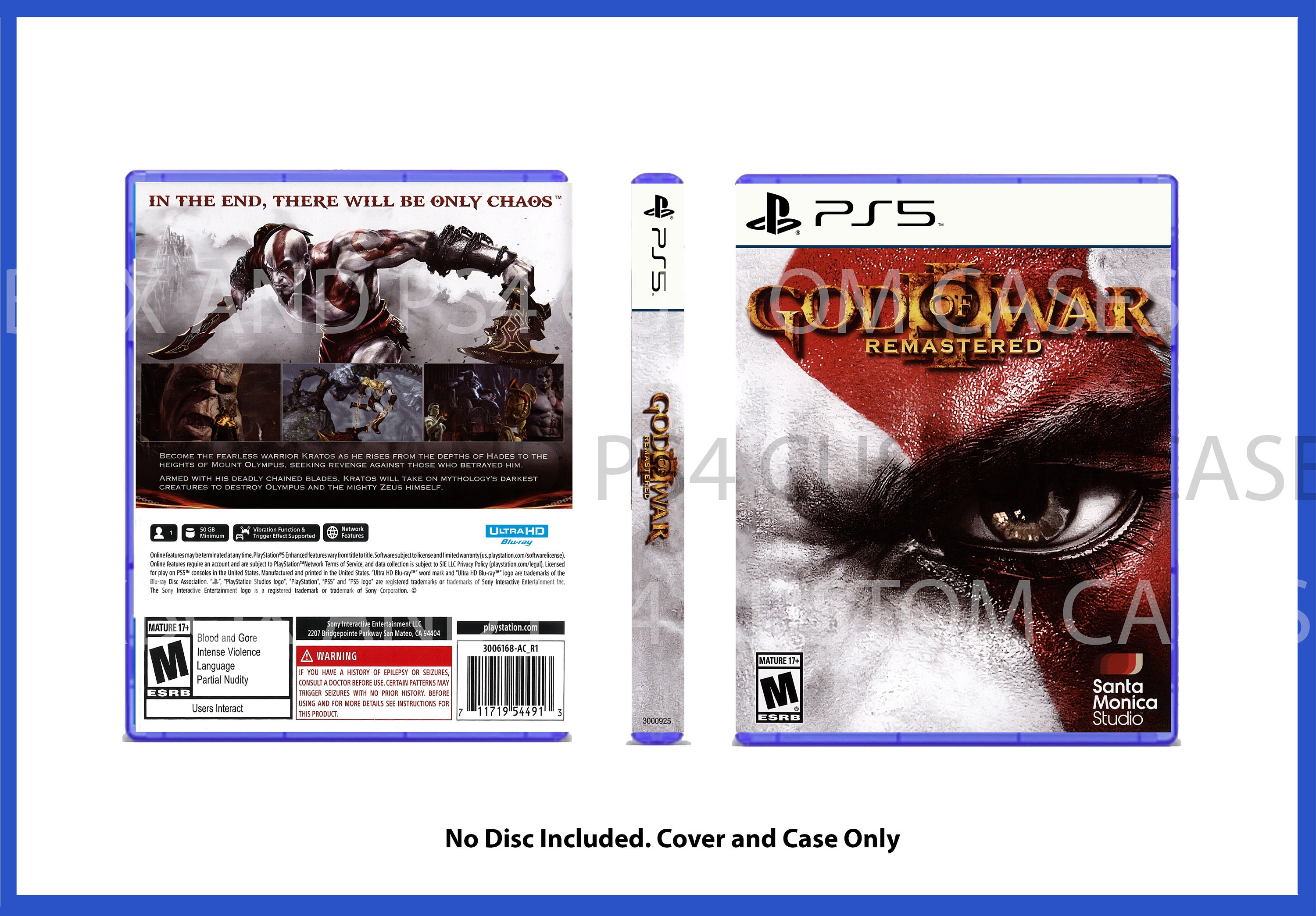 Custom Replacement Case Plague Tale Innocence NO DISC PS5 