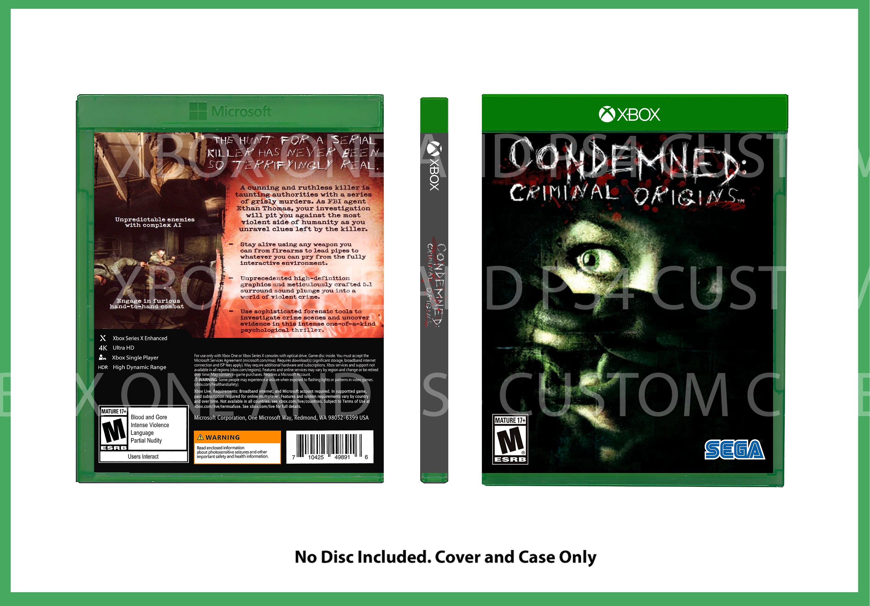 CUSTOM REPLACEMENT CASE NO DISC Saints Row 2 XBOX SEE DESCRIPTION  752919550304 