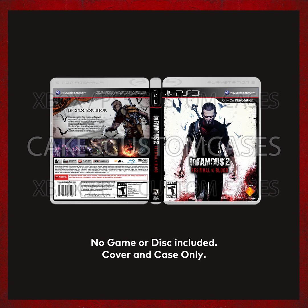 Custom Replacement Case Infamous 2 Festival of Blood - NO