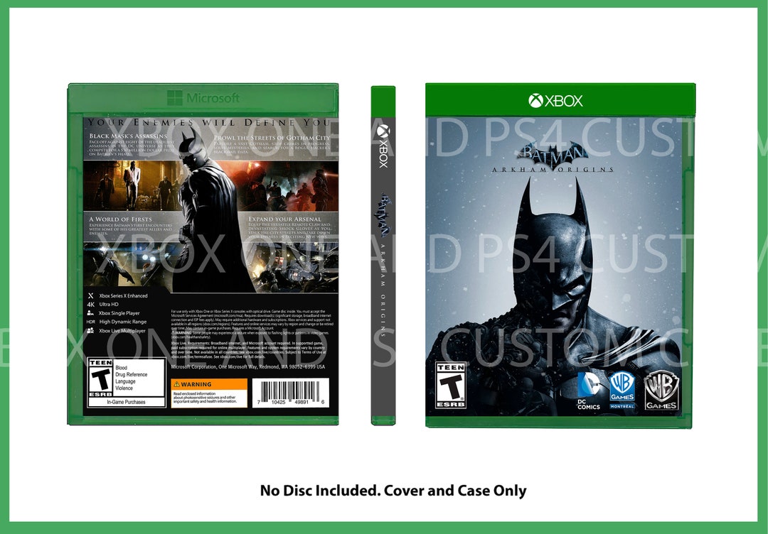 Custom Replacement Case Batman Arkham Origins NO DISC XBOX -  Sweden