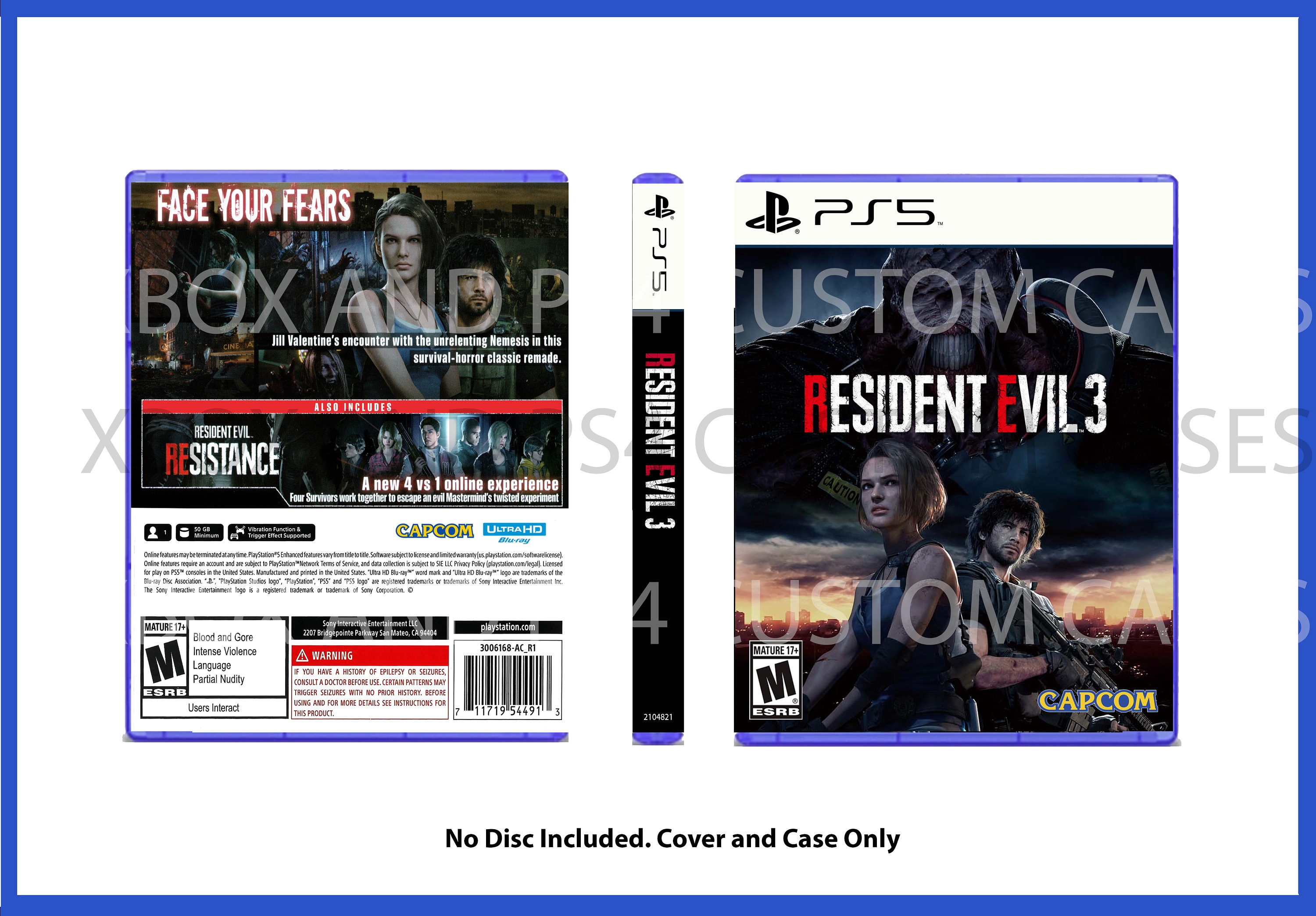 Custom Replacement Case the Last of Us Remake Part 2 NO DISC PS5 