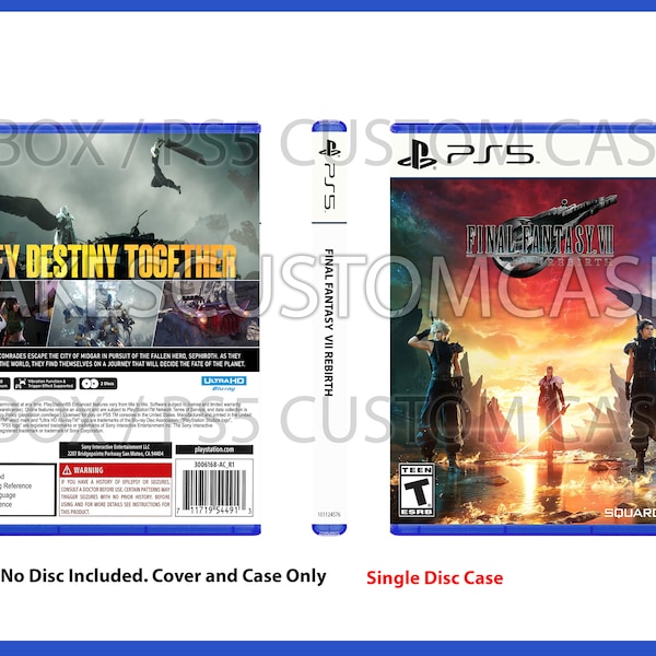 Custom Replacement Case Final Fantasy VII 7 Rebirth NO DISC PS5