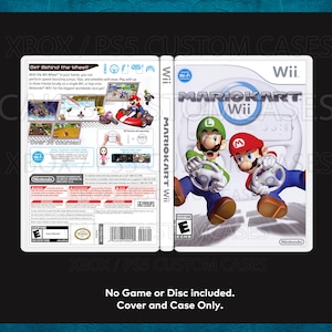 Custom Replacement Case Mario Kart Wii - NO DISC - Wii Case
