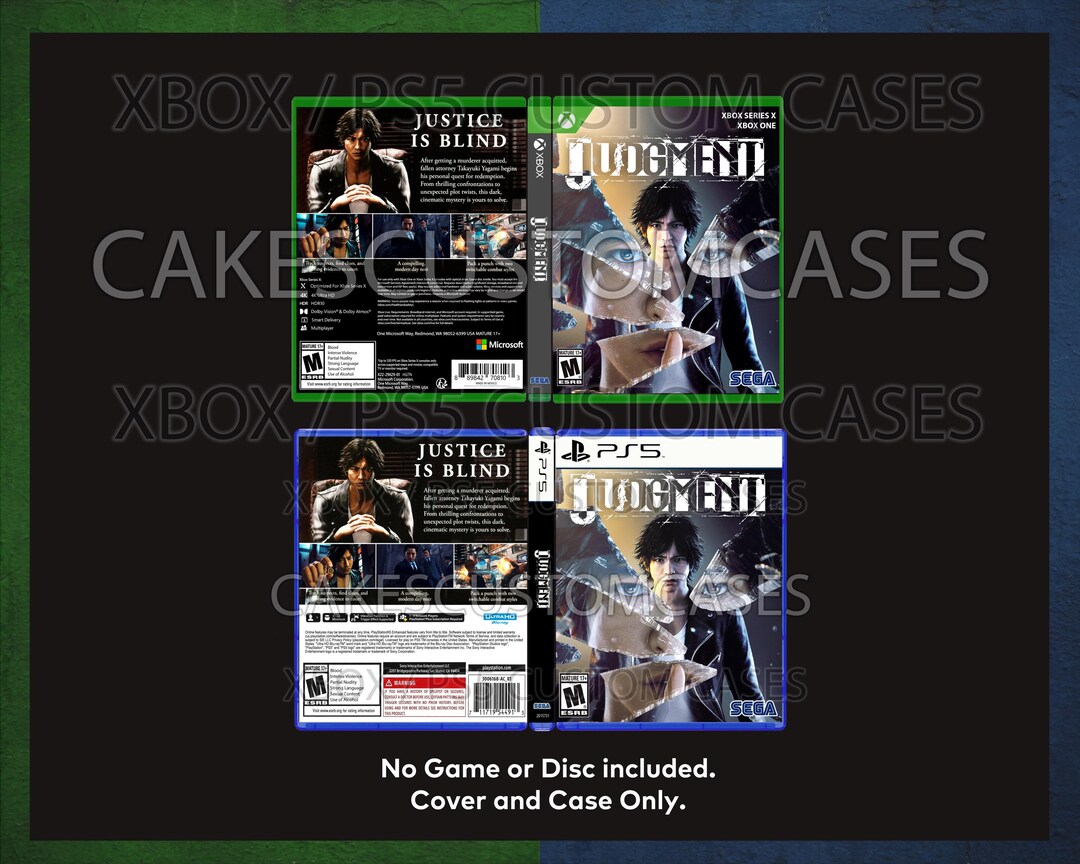 【人気投票 】ハイブランド人気ランキング！ Custom Replacement Xbox or PS5 - DISC NO - Judgement Case 少年漫画