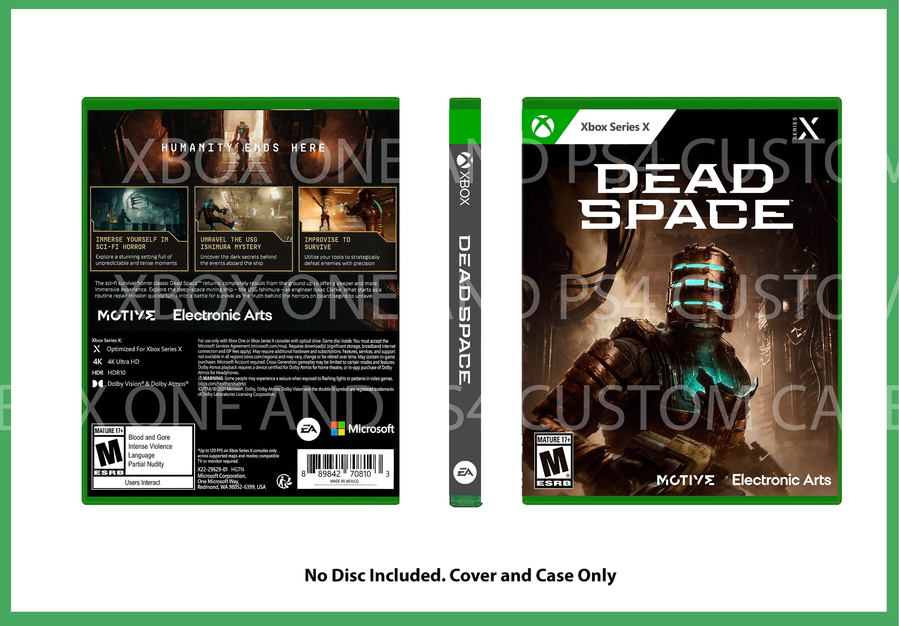 Custom Replacement Case Dead Space Israel - Remake Etsy DISC Series NO Xbox X