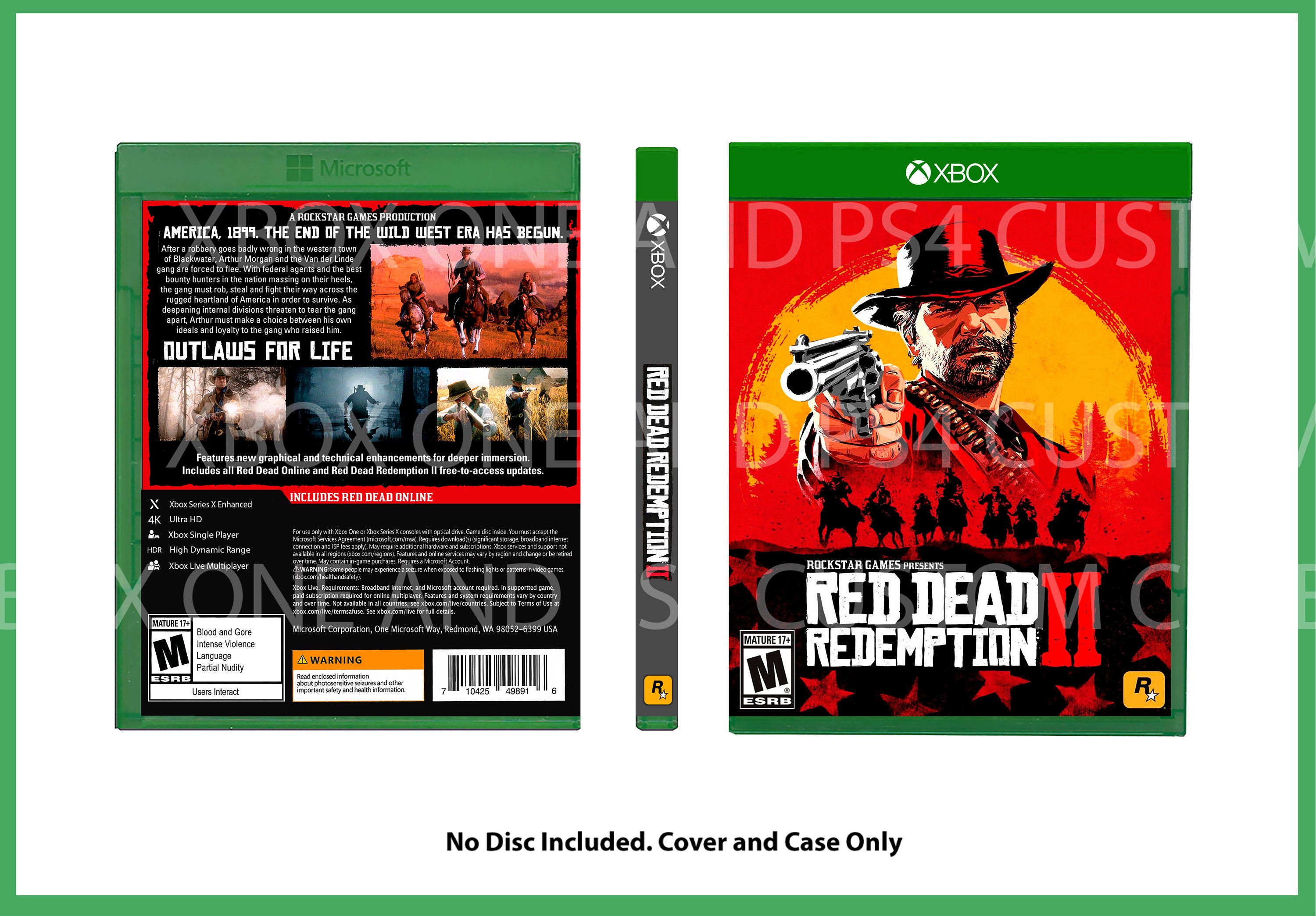 Red Dead Redemption II - Replacement PS4 Cover and Case. NO GAME!!