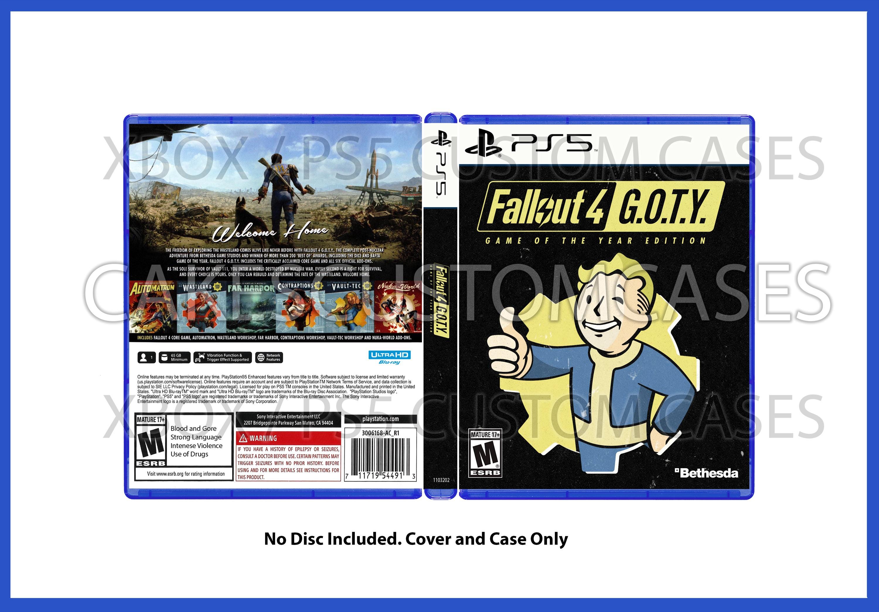 Custom Replacement Case Fallout 4 Game of the Year NO DISC PS5