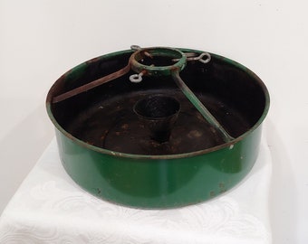 Vintage Rusty Green Metal Christmas Tree Stand Christmas Decor Rustic Primitive