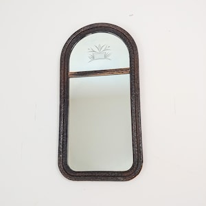 Vintage Arched Top Etched Glass Wall Mirror Half Round Mirror Dome Mirror