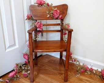 Cutest Vintage Solid Wood Kids Chair