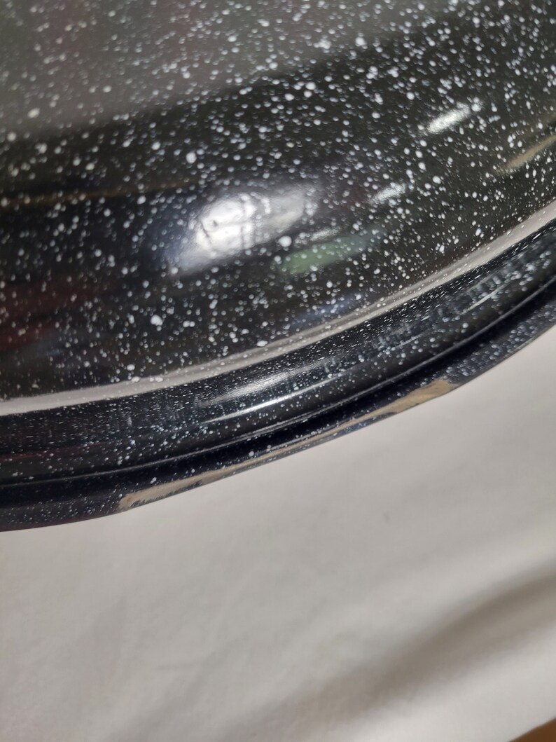 Vintage Large USA Graniteware Roasting Pan With Lid Blue Speckled