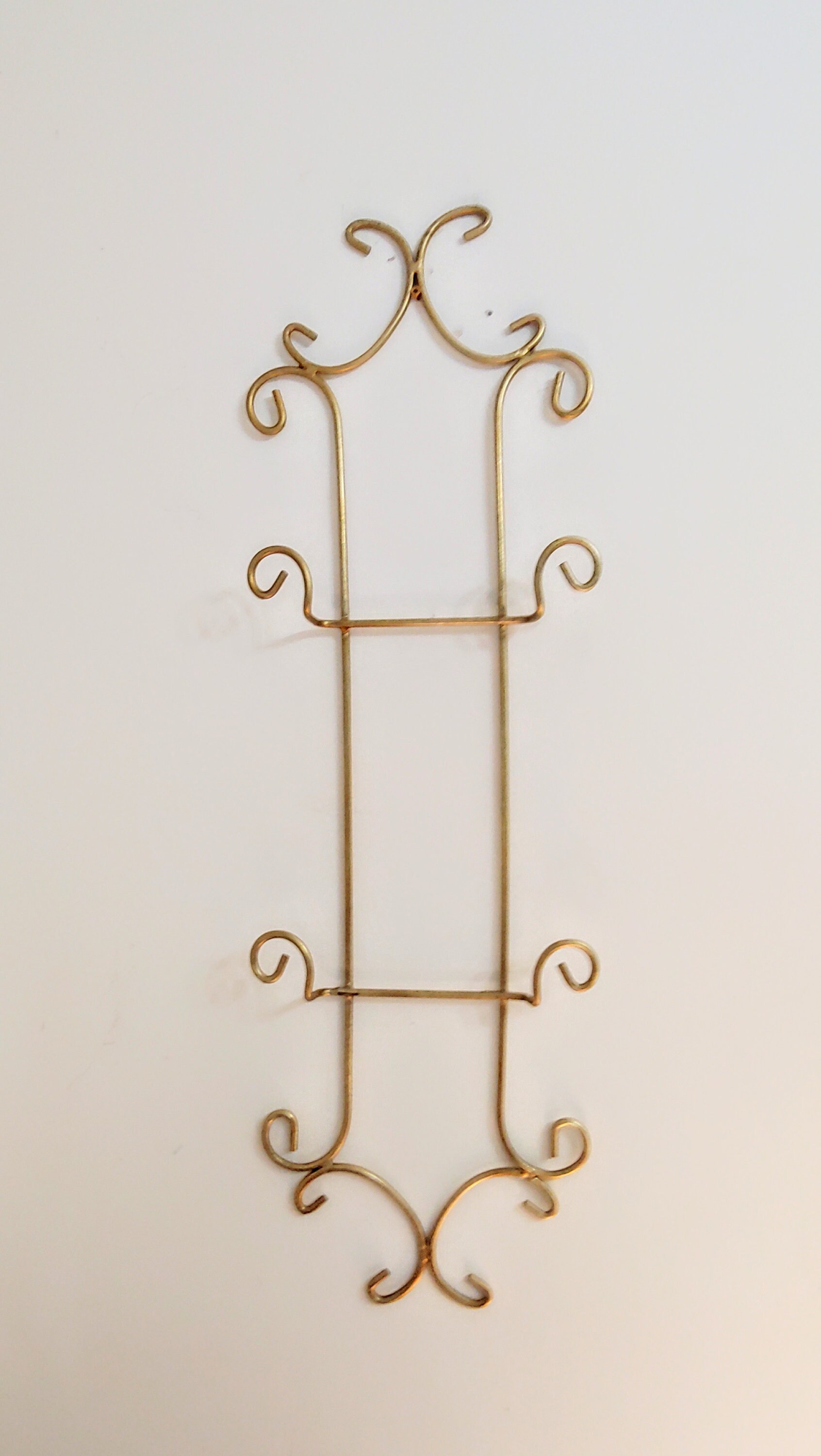 Stunning Metal Brass Wall Plate Holder Towel Holder Plate Rack Etsy