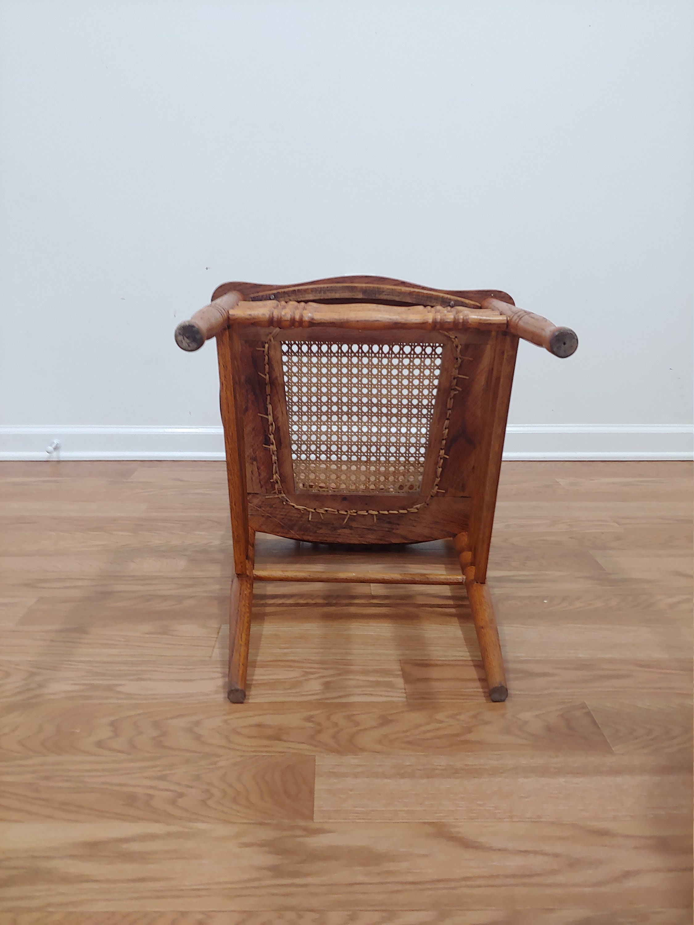 Amazing Antique Cane Bottom Pressed Back Chair Dining Room Etsy