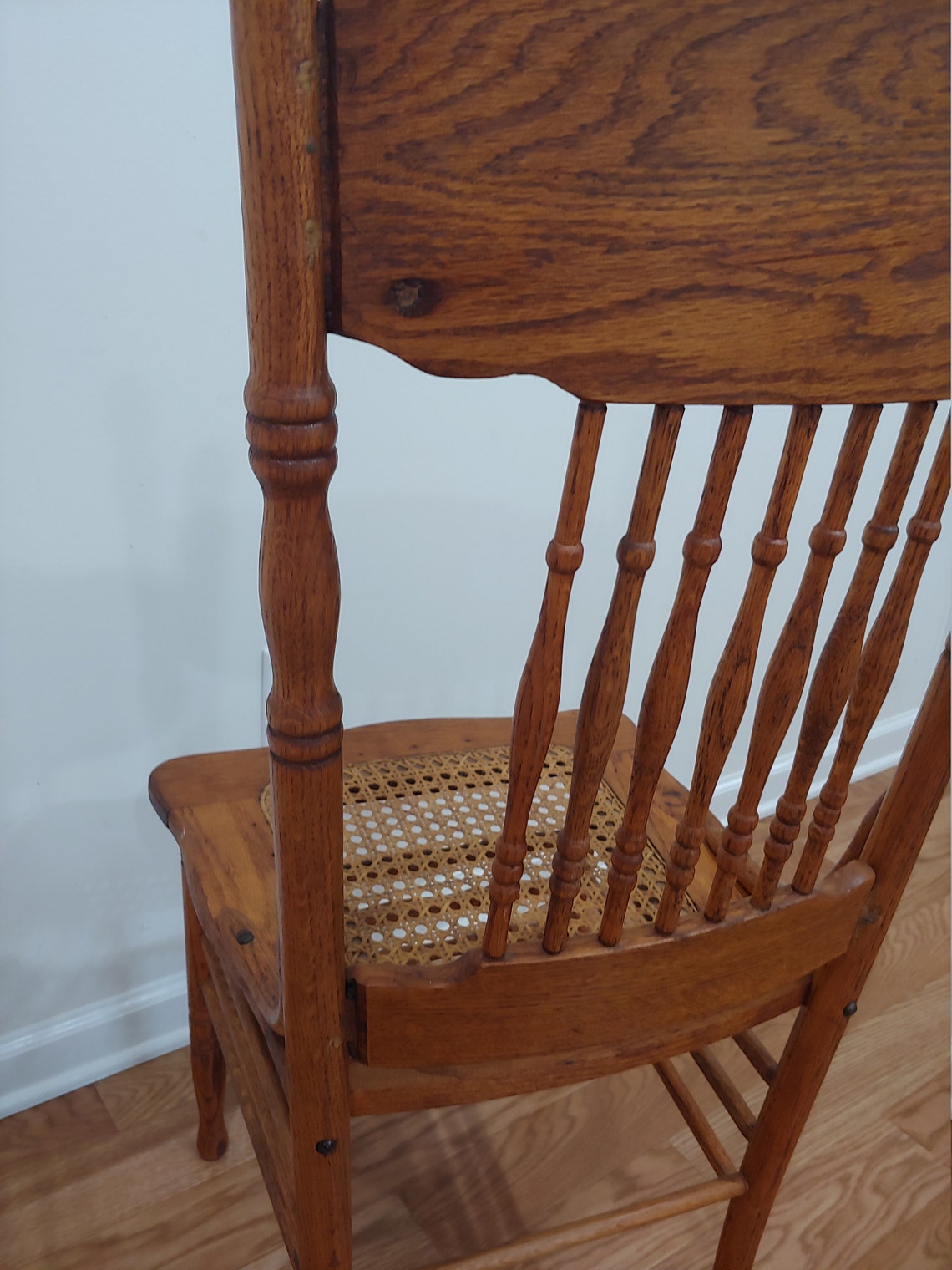 Amazing Antique Cane Bottom Pressed Back Chair Dining Room Etsy
