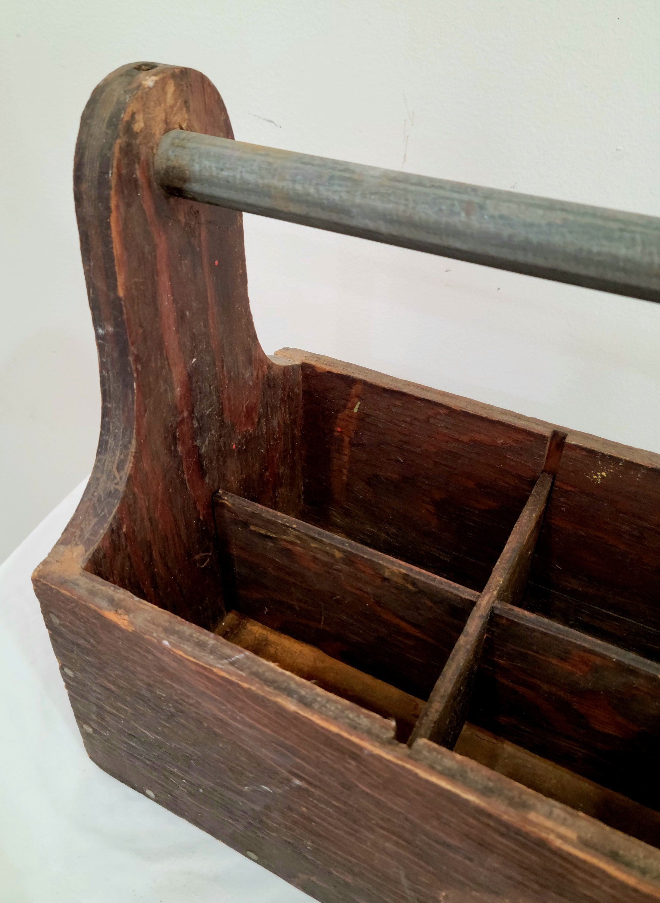 Vintage Antique Wooden Tool Box With Metal Handle Removable Etsy