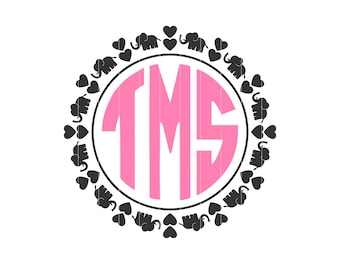 Download Elephant Monogram Svg Etsy