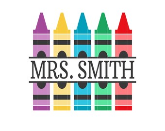 Crayon Monogram Svg Etsy