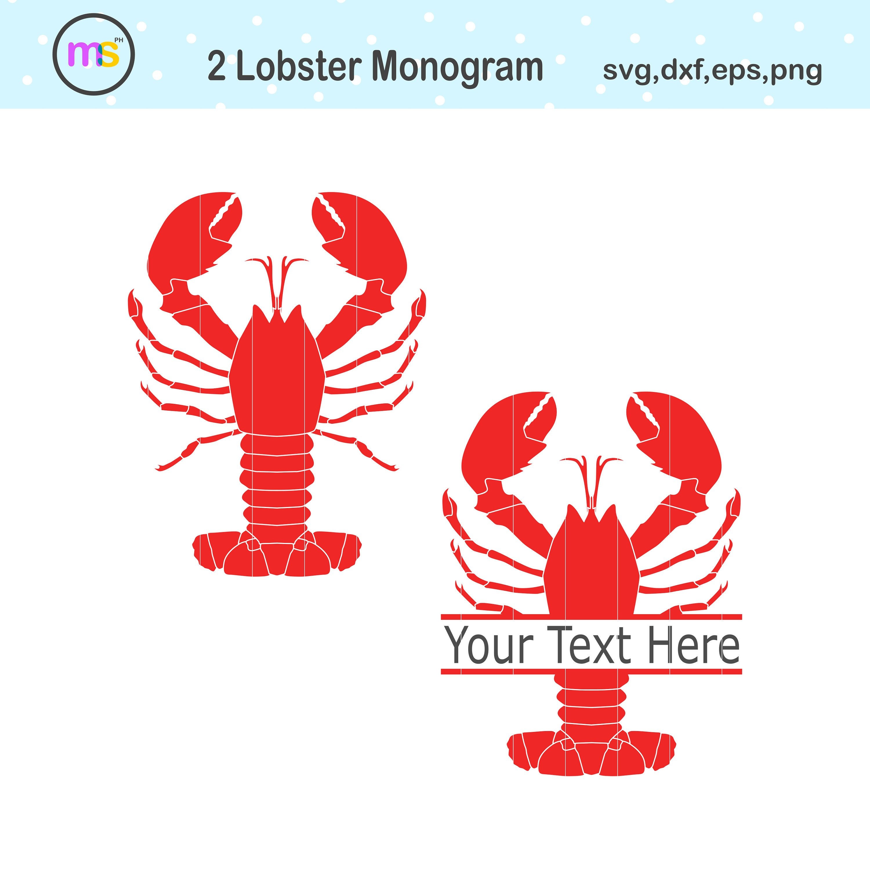 Lobster Svg Lobster Monogram Svg Lobster Clip Art Lobster Etsy