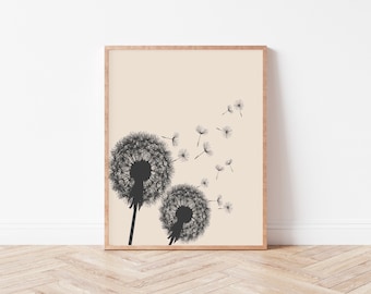 Dandelion Wall Art, Dandelion Prints, Dandelion Wall Decor
