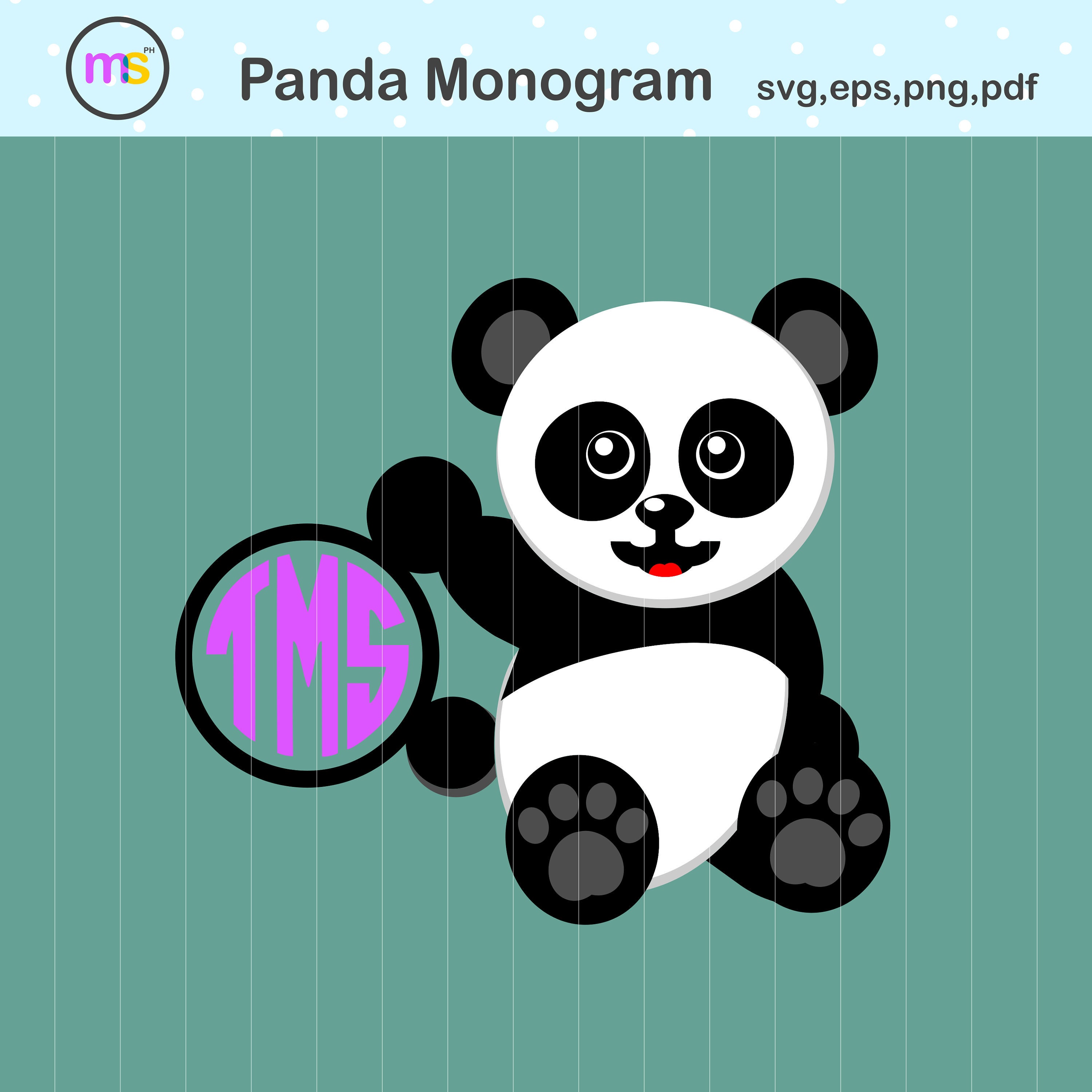 Download Panda Monogram Svg Panda Svg Panda Graphics Panda Clip Art Etsy