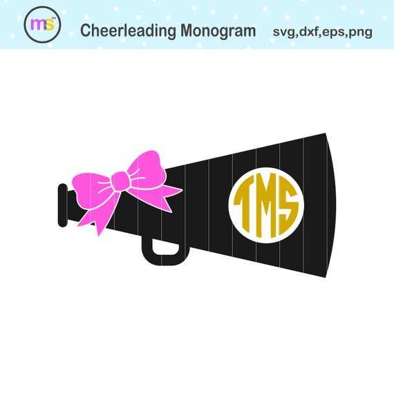 Download Cheerleader Monogram Svg Cheer Megaphone Svg Cheerleader Etsy
