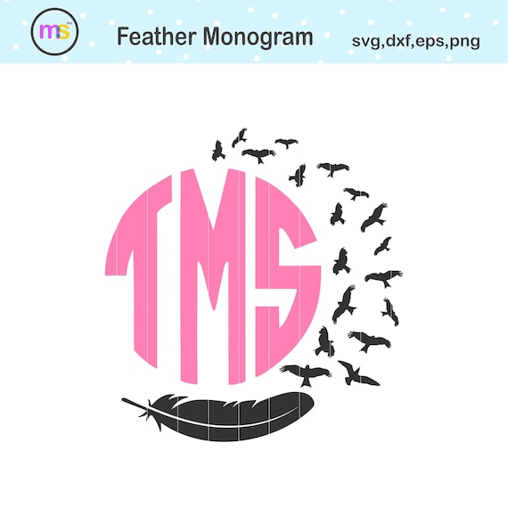Download Feather Monogram Svg Bird Monogram Svg Bird Flock Svg Etsy