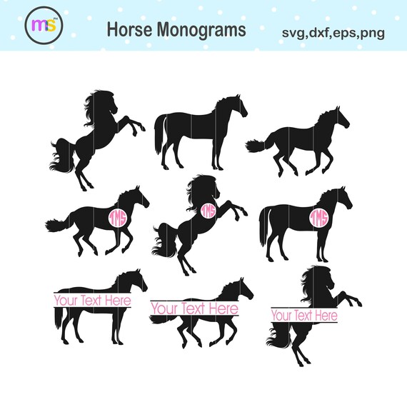 Download Horse Monogram Svg Horse Svg Horse Split Monogram Svg Horse Etsy