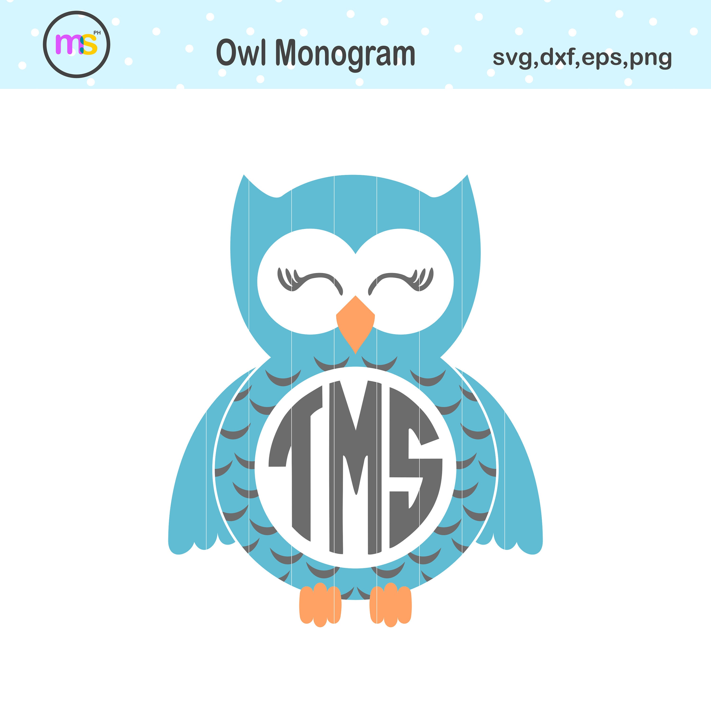 Download Owl Cricut Cut File Monogram Svg