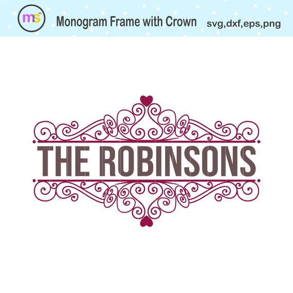 Download Monogram Frame Svg Monogram Svg Flourish Frame Svg Swirl Etsy
