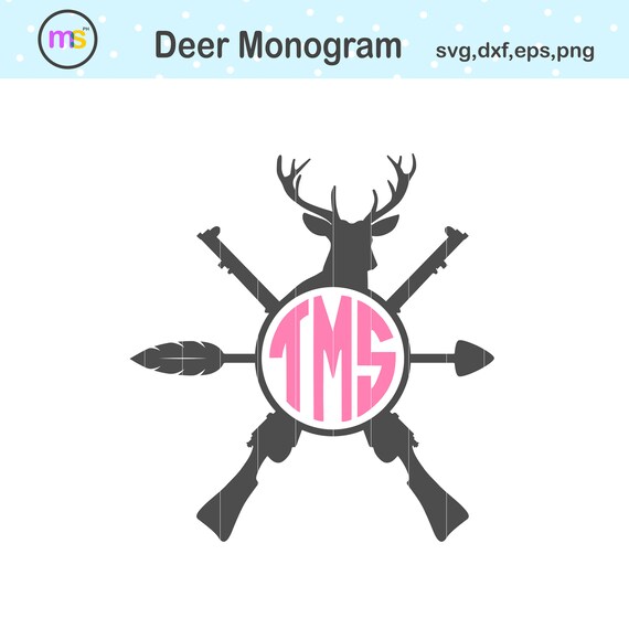Download Deer And Gun Monogram Svg Deer Monogram Svg Deer Monogram Etsy
