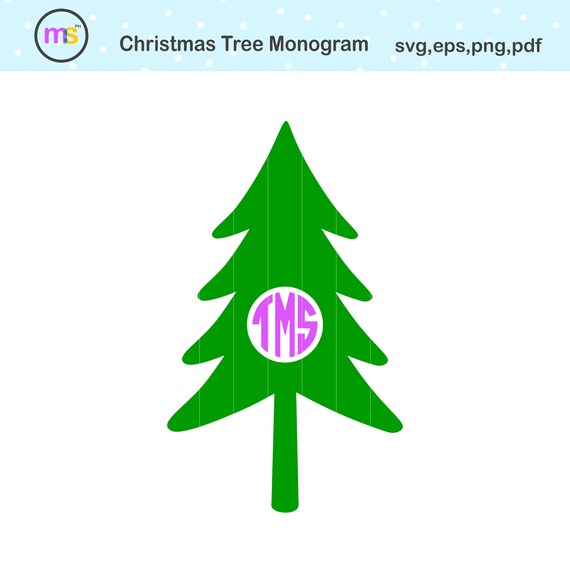 Download Christmas Tree Monogram Svg Pine Tree Monogram Svg Christmas Etsy