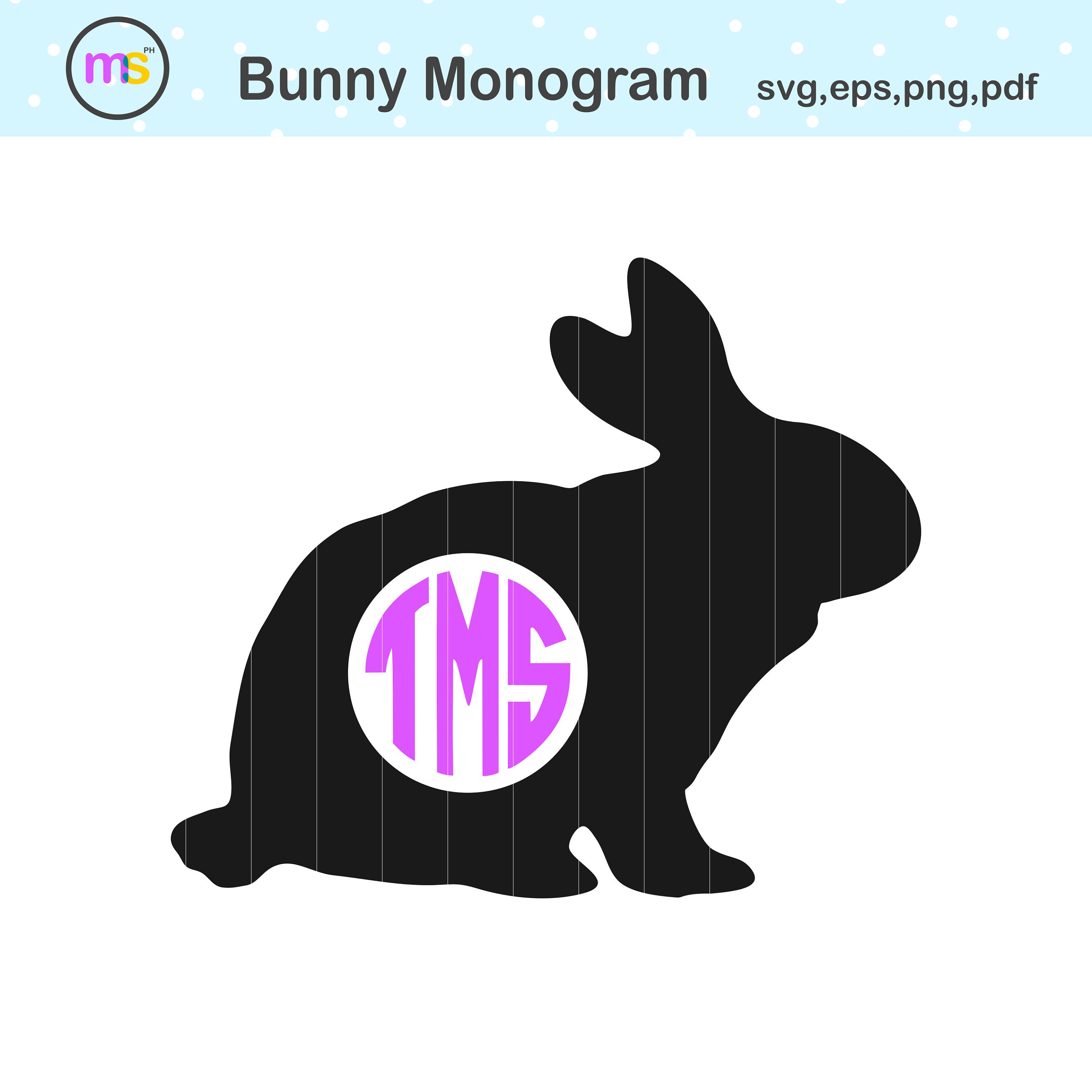 Download Bunny Monogram Svg Bunny Svg Easter Bunny Svg Easter Monogram Svg Rabbit Svg Rabbit Monogram Svg Svg Files For Cricut Svg Eps Png