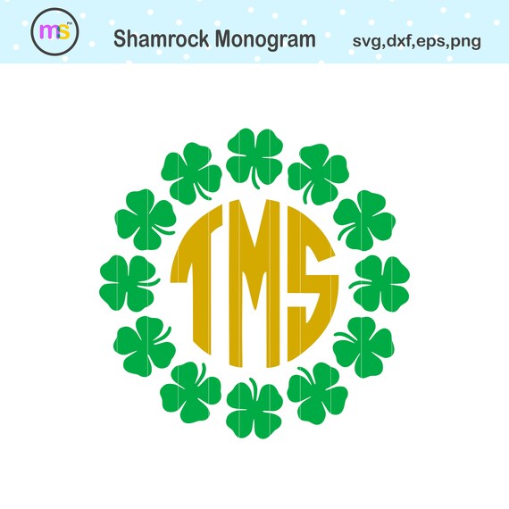 Download Shamrock Monogram Svg Clover Monogram Svg Cloverleaf Svg Etsy