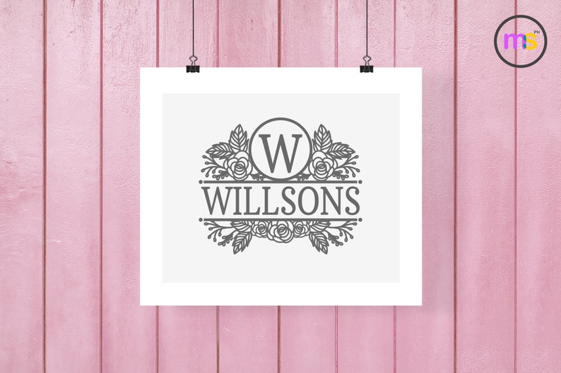 Download Floral Split Monogram Frame Svg Split Monogram Svg Wedding ...