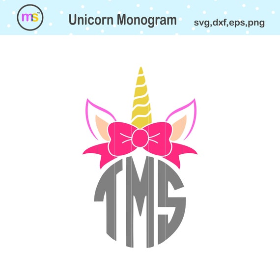 Download Unicorn Cut File Monogram Svg