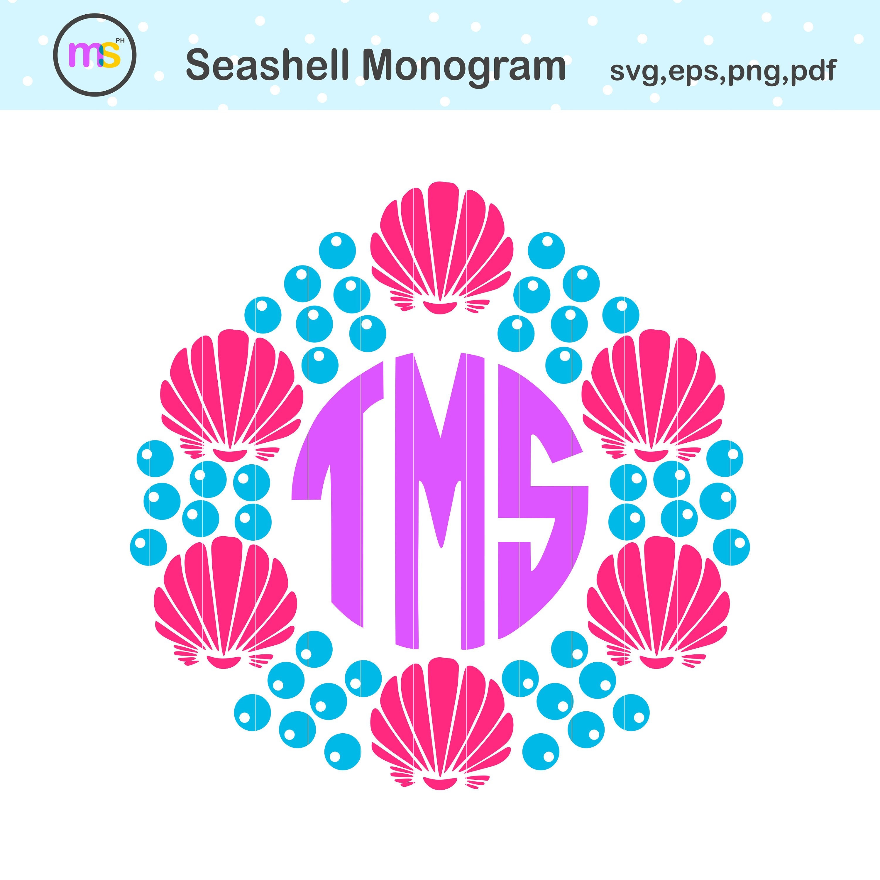 Download Seashell Monogram Svg Shell Monogram Svg Monogram Svg Etsy