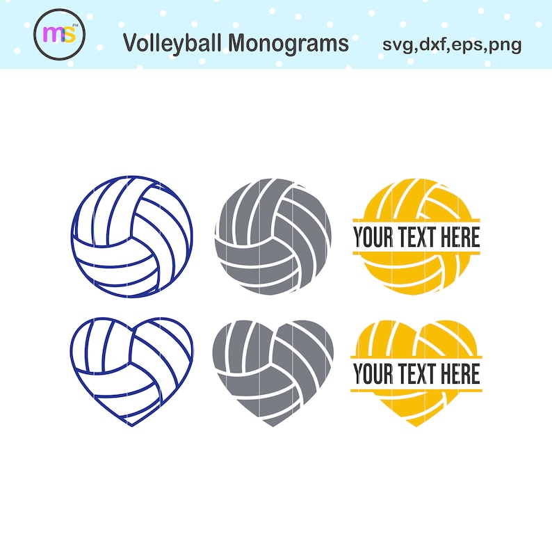 Download Volleyball Svg Volleyball Monogram Svg Volleyball Split | Etsy