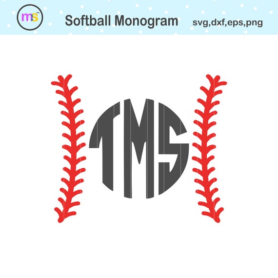 Download Softball Svg Softball Monogram Svg Softball Stitches Svg Etsy
