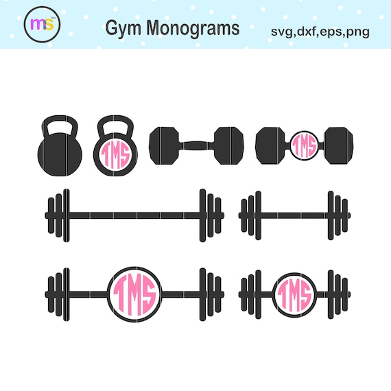 Download Gym Monogram Svg Barbell Monogram Svg Dumbbell Monogram Svg Etsy