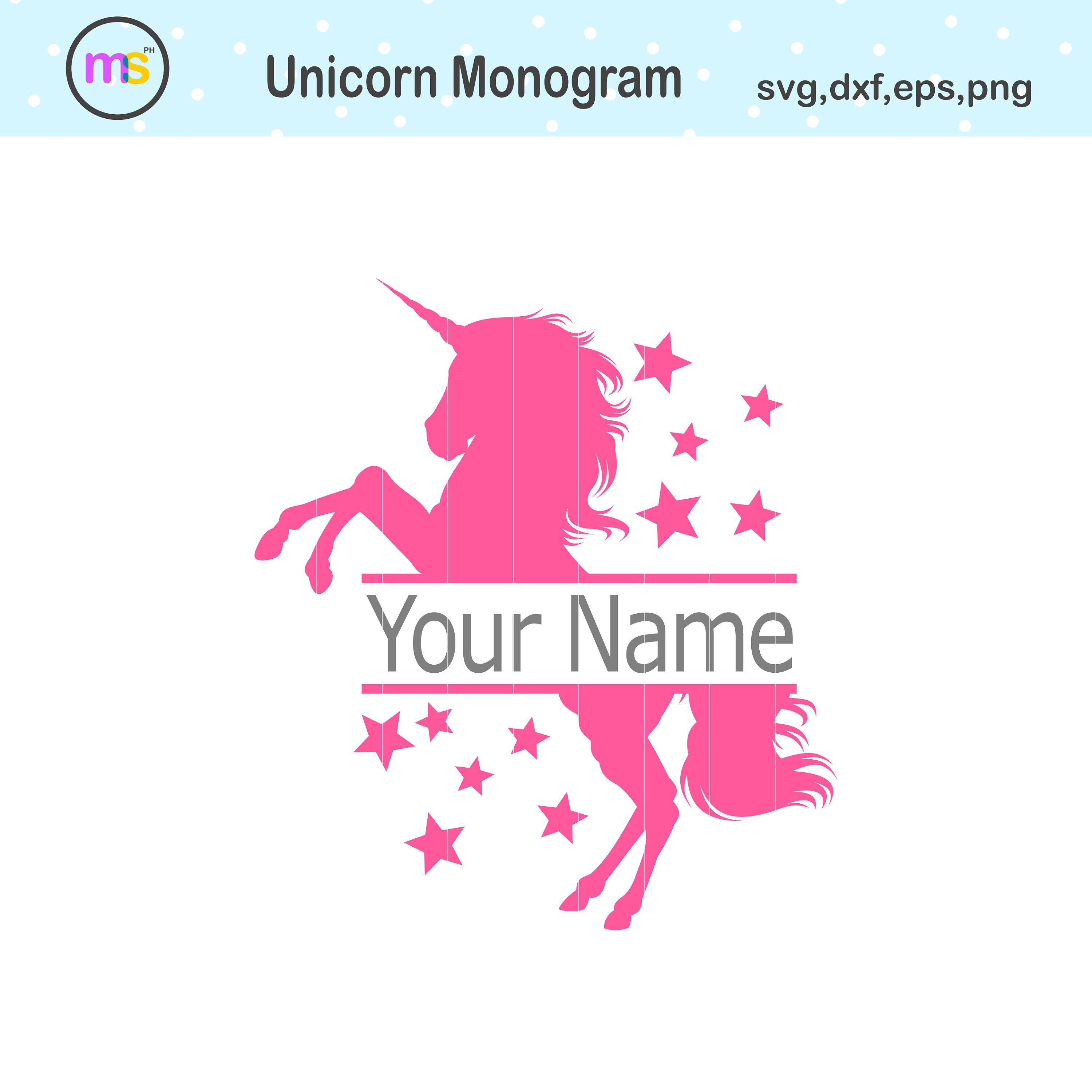Unicorn Monogram Svg, Unicorn Svg, Unicorn Monogram, Unicorn Clip Art…