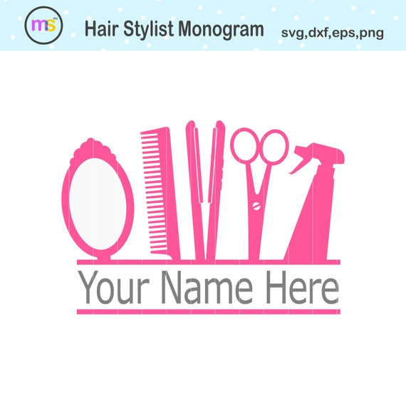 Download Hair Stylist Monogram Svg Hairdresser Monogram Svg Hair Etsy