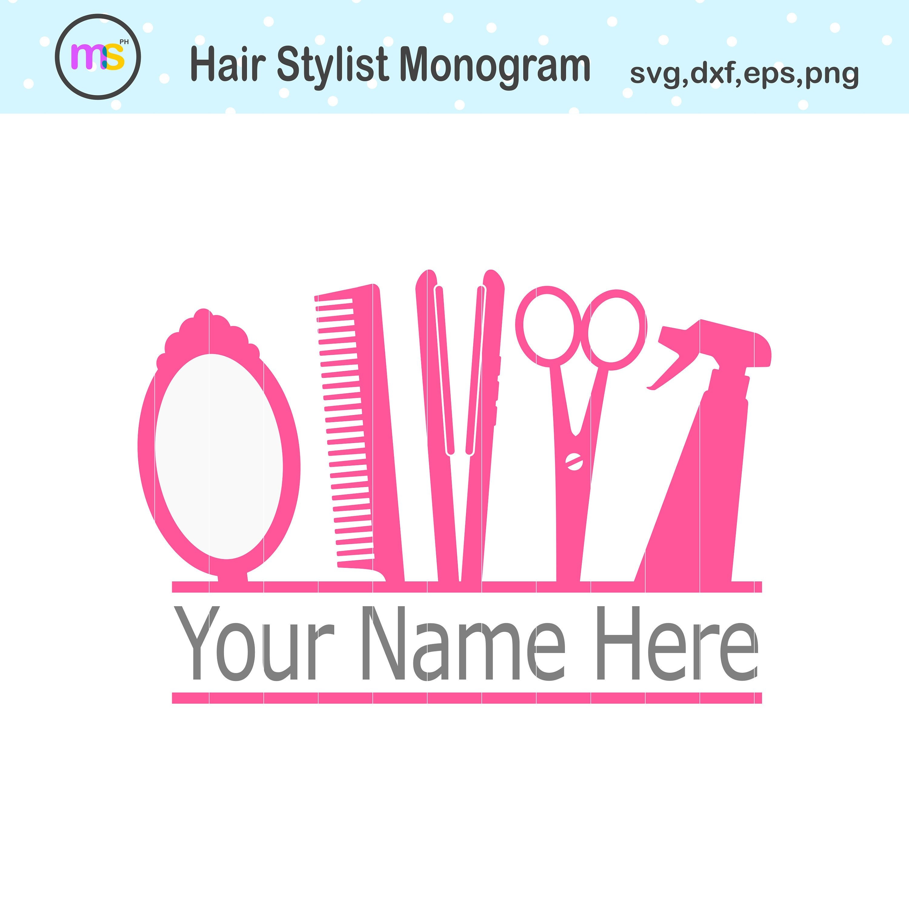 Download Hair Stylist Monogram Svg Hairdresser Monogram Svg Hair Etsy