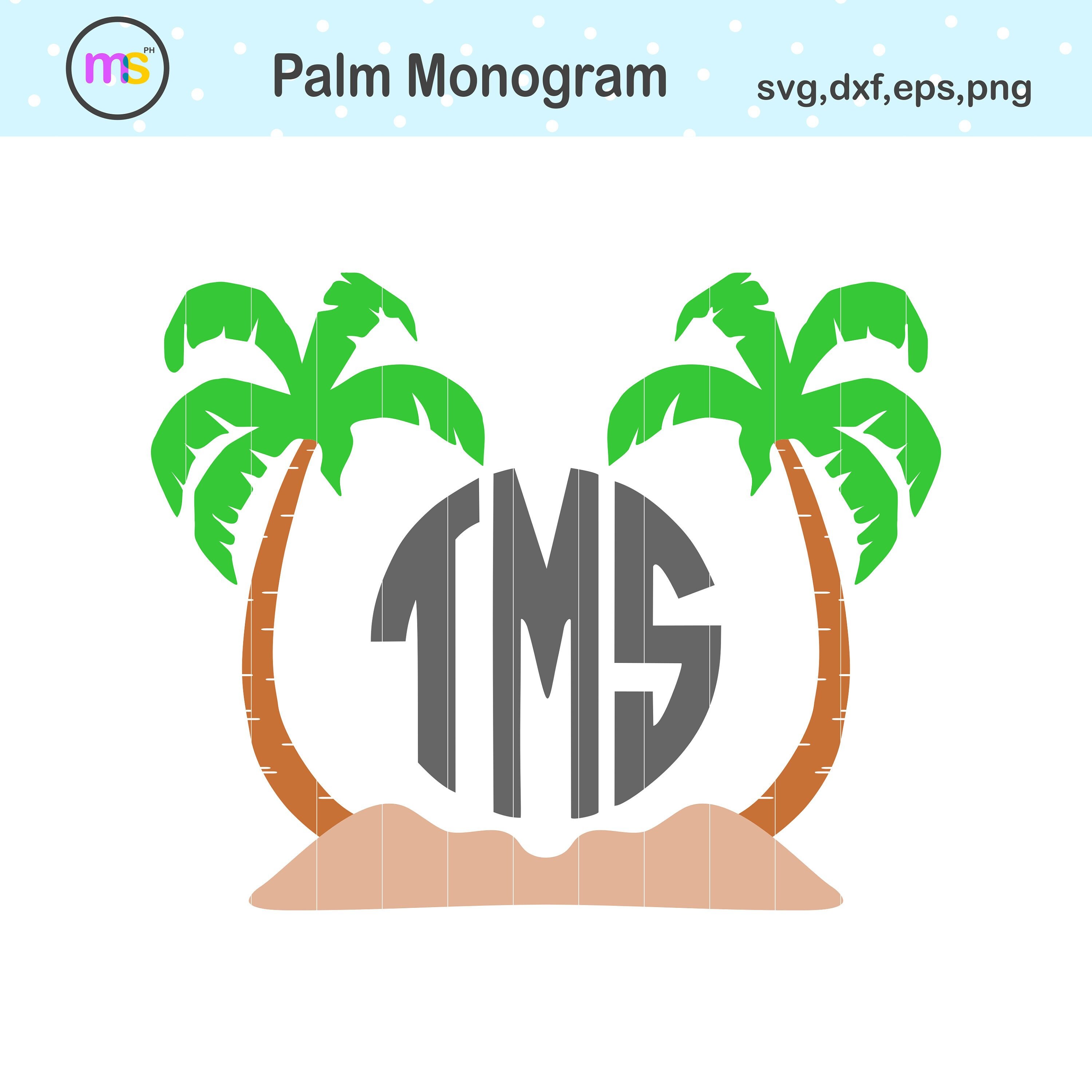 Download Palm Tree Monogram Svg Files For Cricut