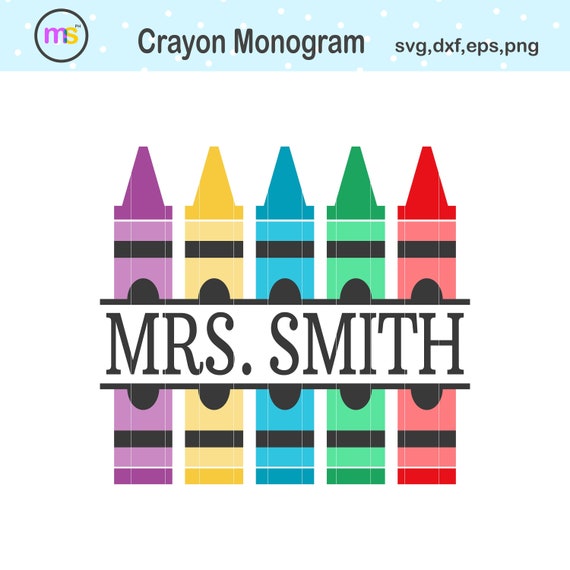 Crayon Monogram Svg Crayon Svg Crayon Split Monogram Svg | Etsy