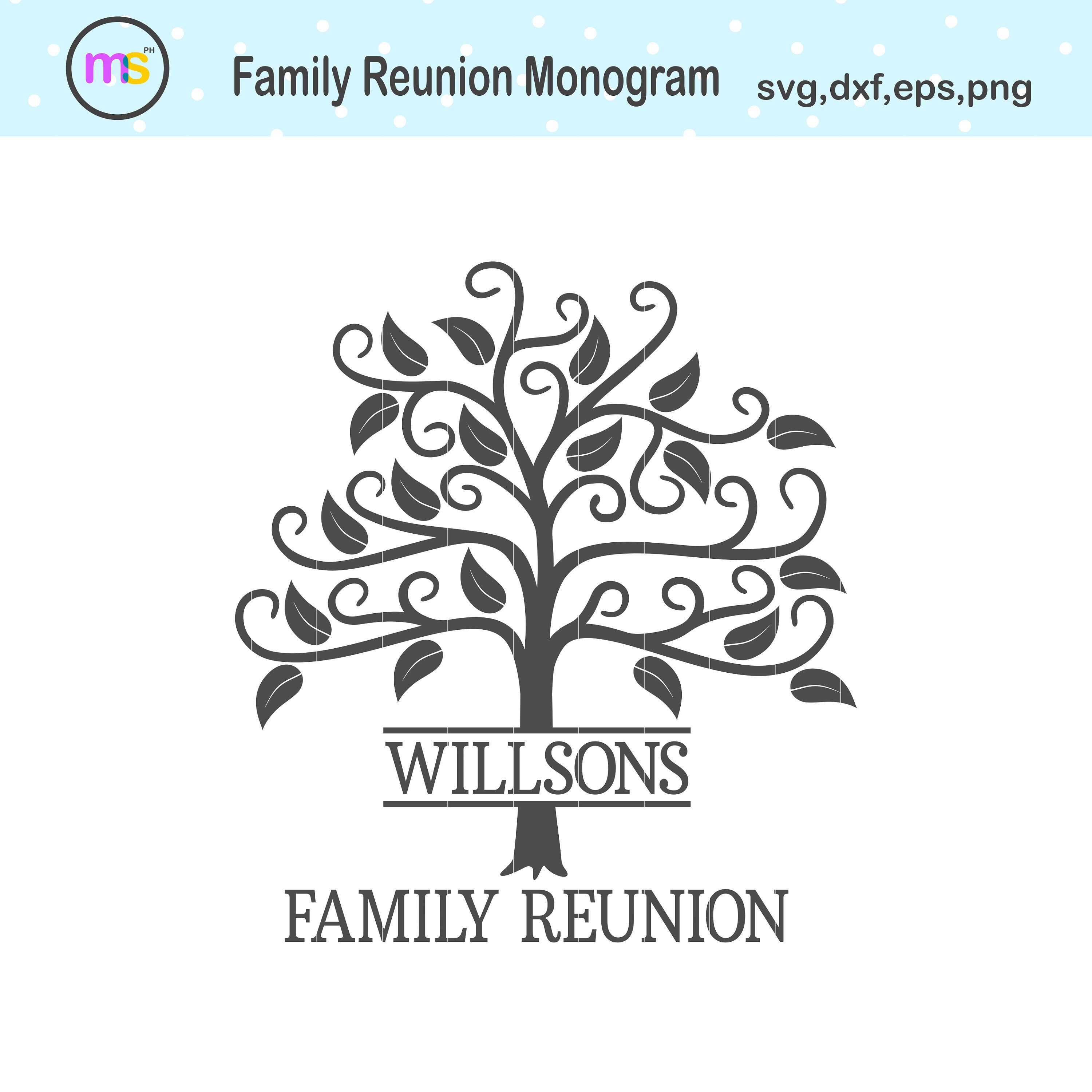 Download Family Reunion Svg Family Tree Svg Family Svg Tree Monogram Etsy