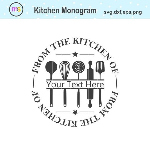 Download Kitchen Monogram Svg Kitchen Utensils Svg Kitchen Monogram ...