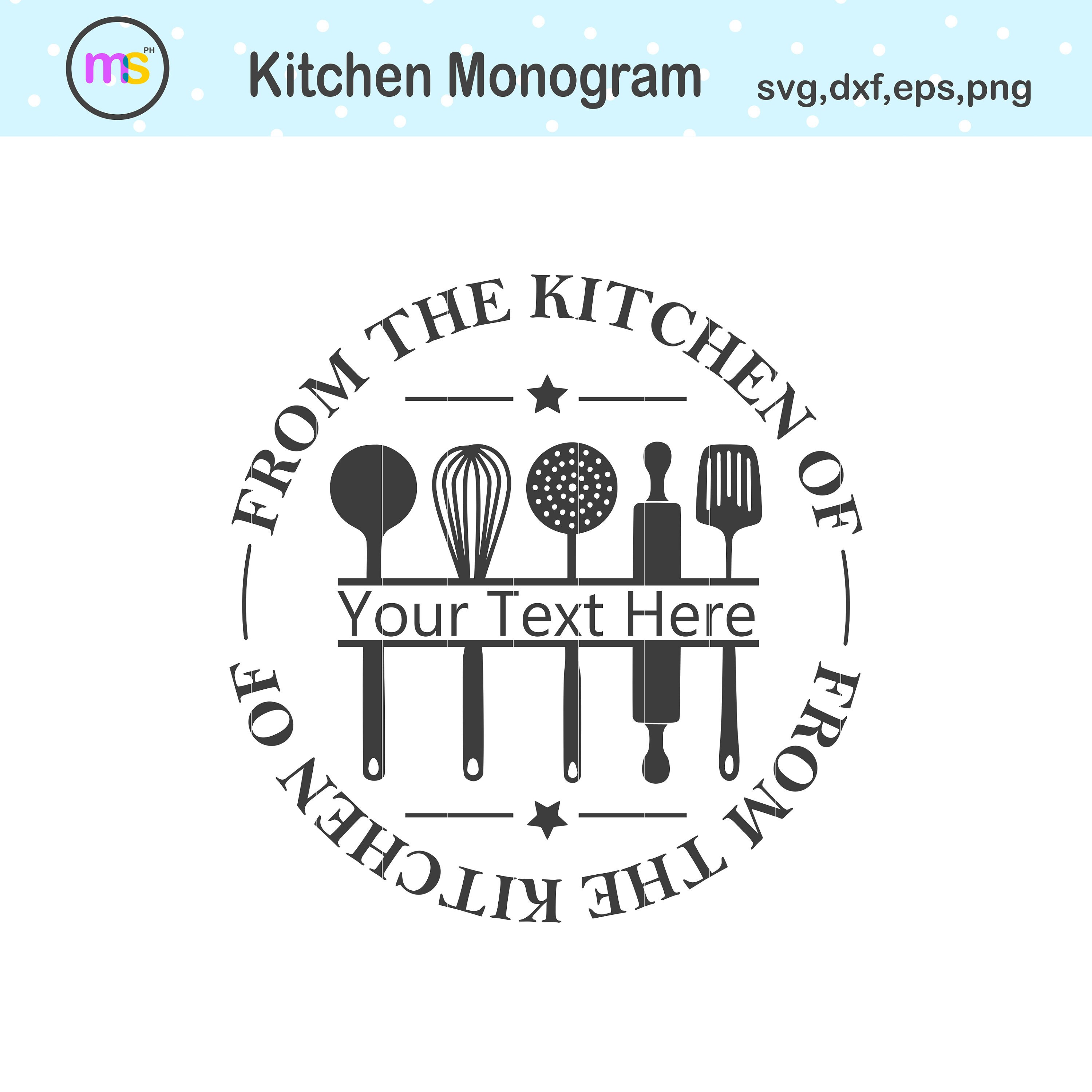 Download Kitchen Monogram Svg Kitchen Utensils Svg Kitchen Monogram Etsy