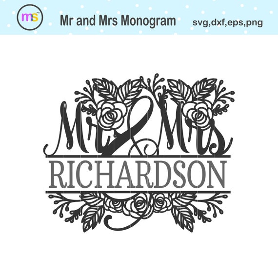 Download Mr and Mrs Monogram Svg Mr and Mrs Split Monogram Svg | Etsy