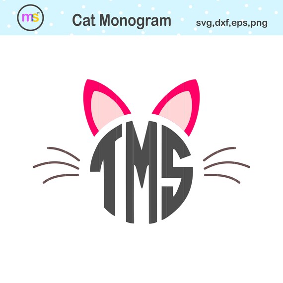 Download Cat Monogram Svg Cat Monogram Cat Svg Cat Clip Art Cat Etsy