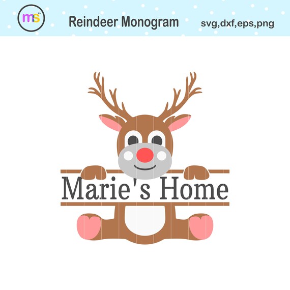 Download Reindeer Monogram Svg Reindeer Svg Christmas Svg Deer Svg Etsy